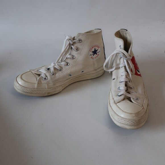 Womens Converse Chuck Taylor Commes des Garcons White Red All Star Sneakers W/8 - Picture 1 of 12